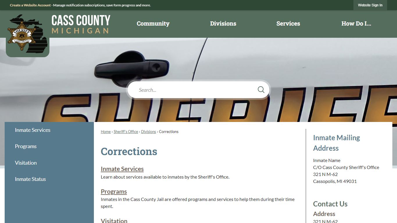 Corrections | Cass County, MI